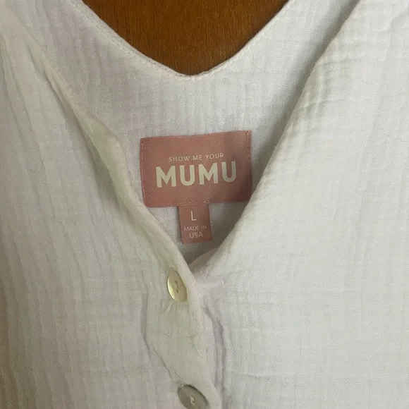 Show Me Your MuMu Ivory Button-Down Dress/Cover Up - Picture 2 of 2